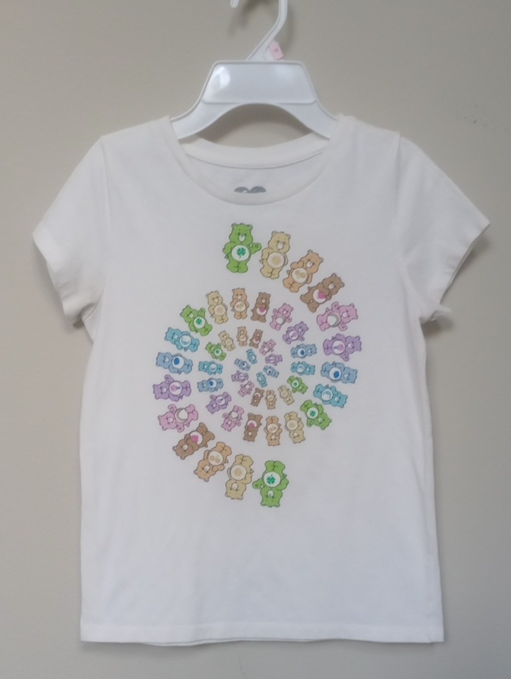 Care Bears Ivory Tee with Rainbow Spiral Bears